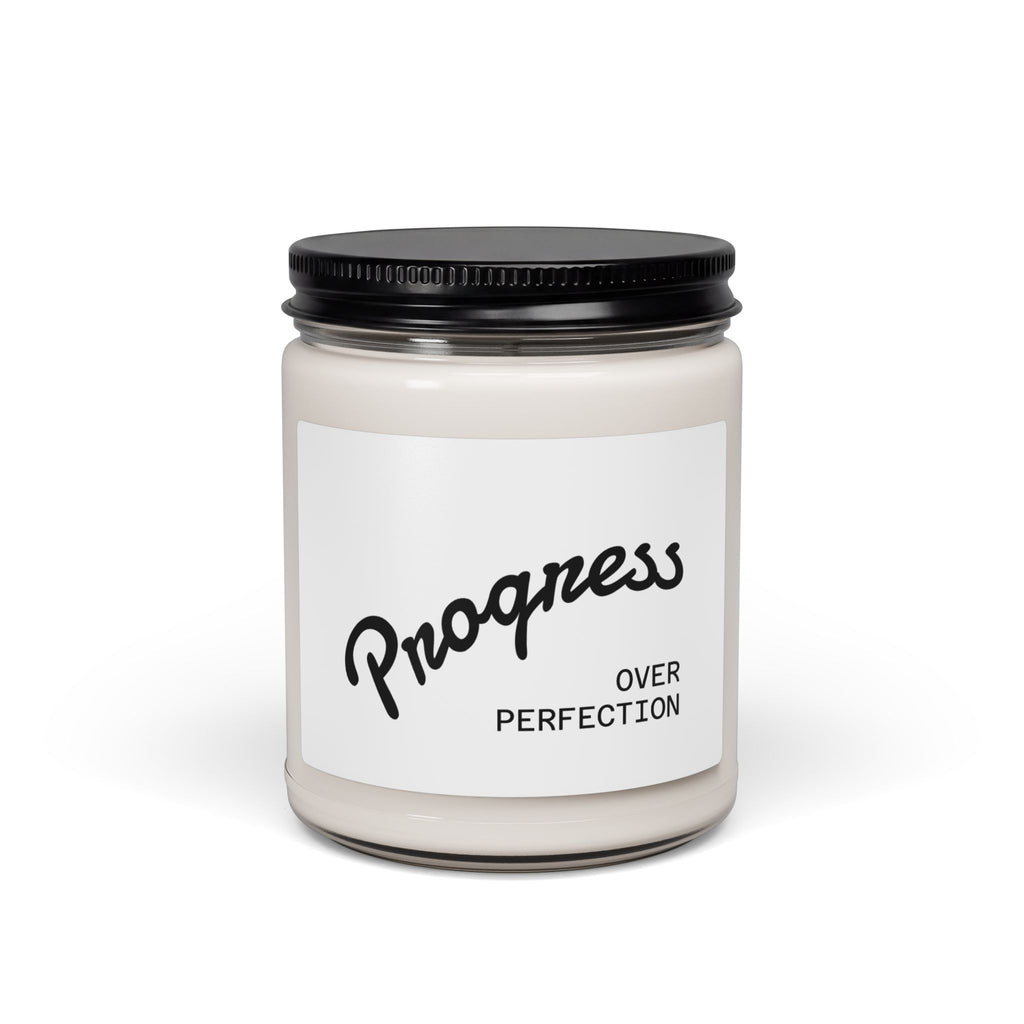 Progress Over Perfection Scented Soy Candle — 9oz Motivational Jar Candle