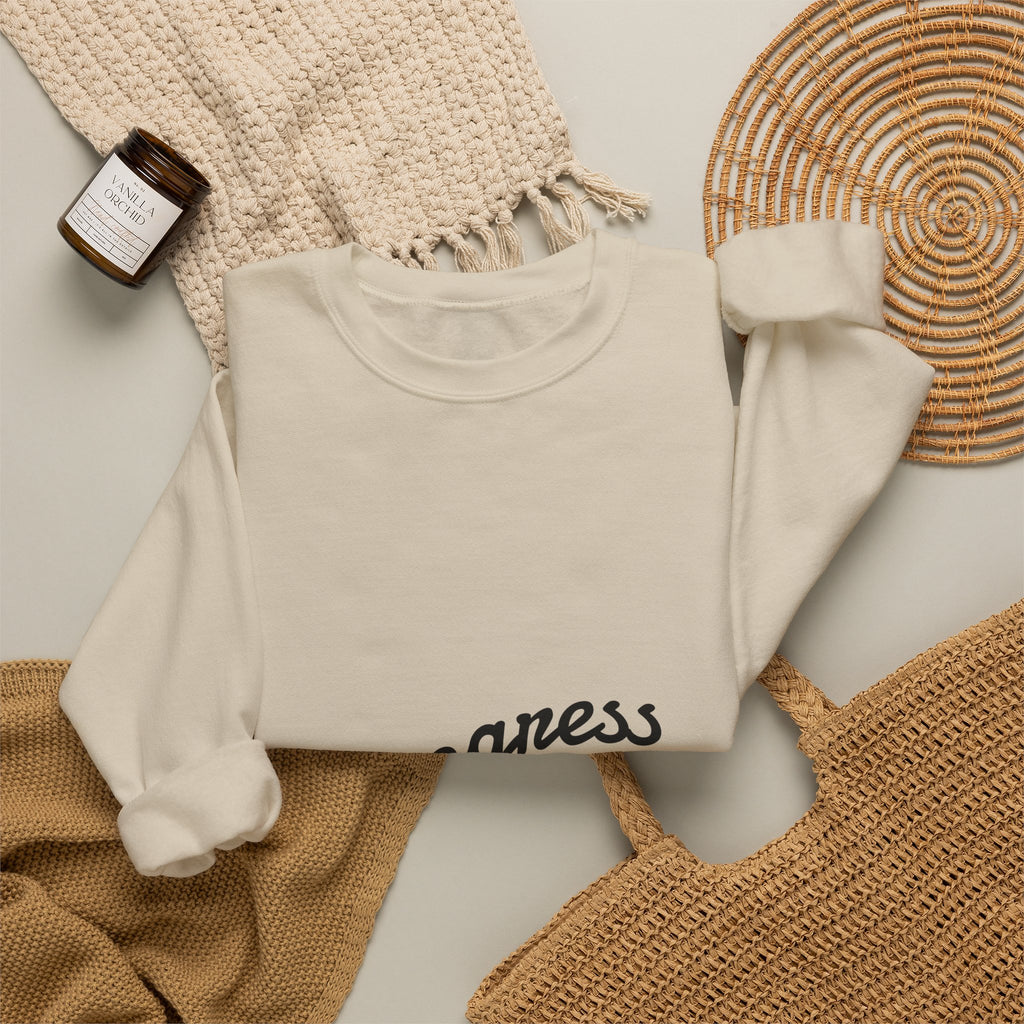 Progress Over Perfection Sweatshirt — Minimal Motivational Crewneck