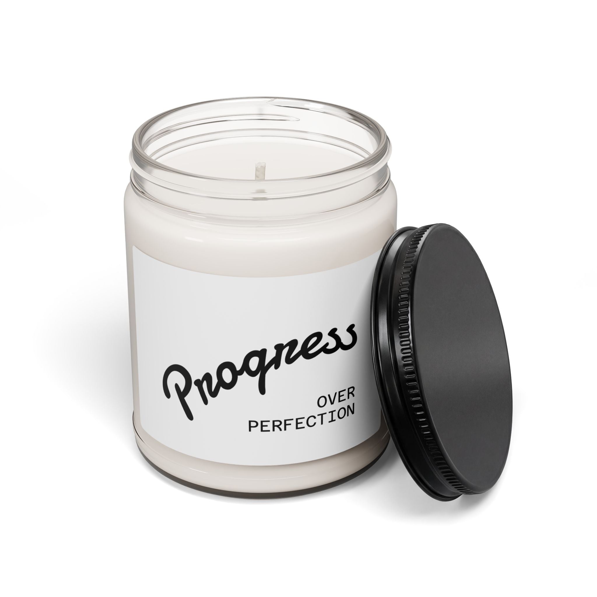 Progress Over Perfection Scented Soy Candle — 9oz Motivational Jar Candle