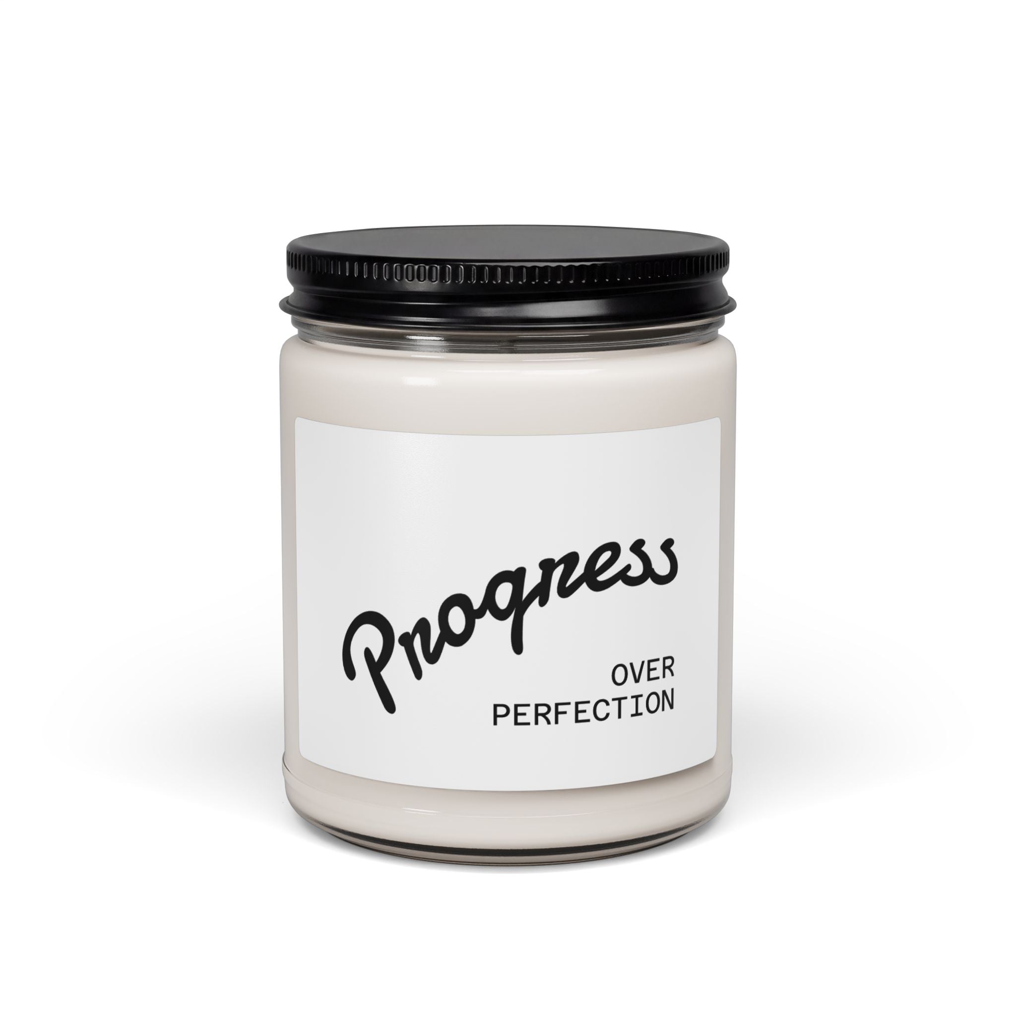 Progress Over Perfection Scented Soy Candle — 9oz Motivational Jar Candle