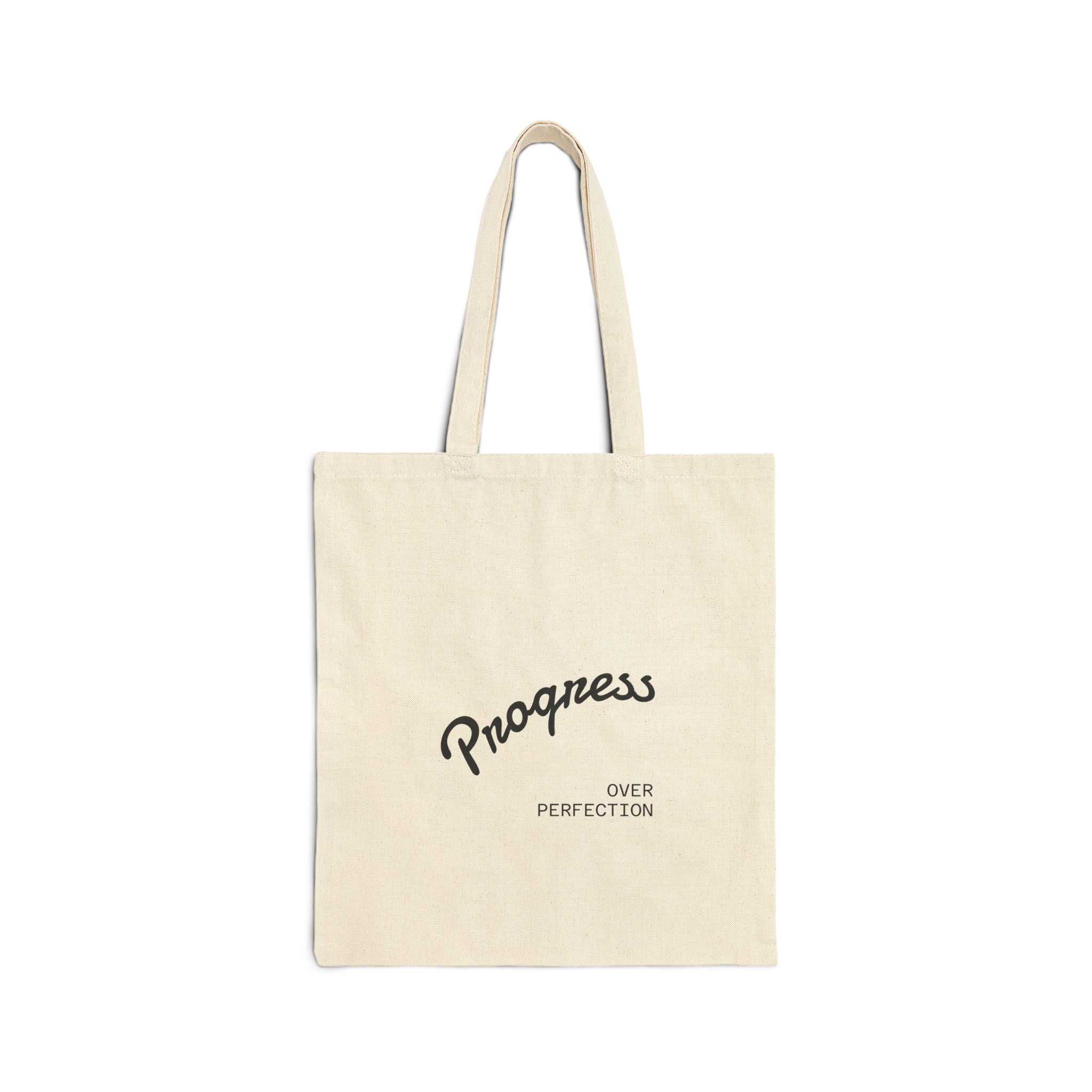 Progress Over Perfection Cotton Canvas Tote Bag