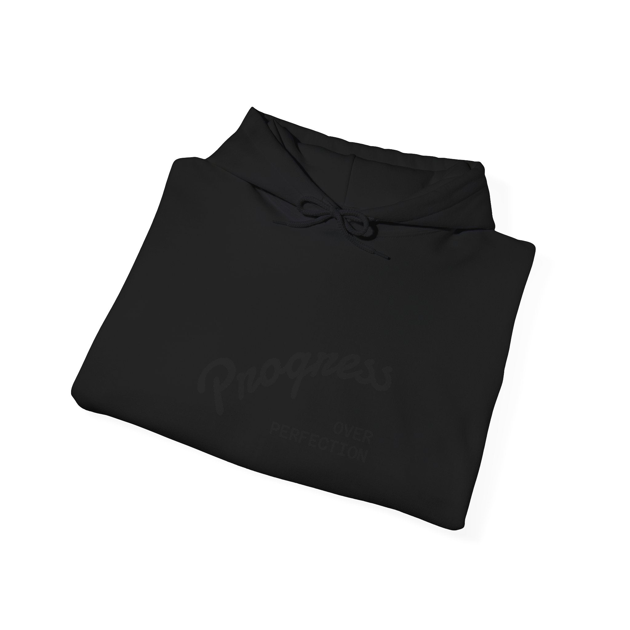 Progress Over Perfection Hoodie — Minimal Motivational Graphic Sweatshirt